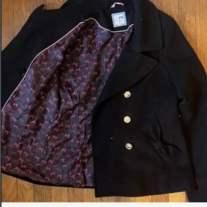 Tommy Girl Double Breast Pea Coat Black w/gold buttons size S